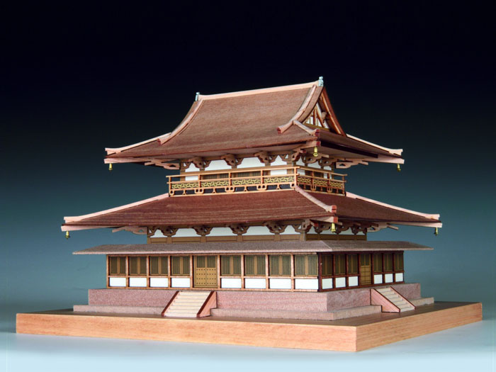 ウッディジョー　木製建築模型　1/150　法隆寺　金堂　レーザーカット加工...:stargate130:10006952