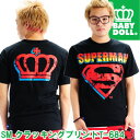 大人限定★SM_クラッキングプリントT-684(スーパーマン)6/11 10:00〜50％OFF★SUPERMAN　大人服　メンズ　王冠 半袖Tシャツ　親子ペア#