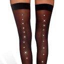 HUSTLER@nX[@^CnC@j[nC^Cc@BLING BLING RHINESTONE THIGH HIGHS@HU61150-BK