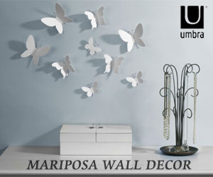 【UMBRA／アンブラ】 MARIPOSA WALL DECOR　 （マリポサ ウォールデコ） 9セット/ウォールデコレーション/テープ/蝶