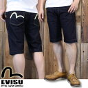 エヴィスジーンズ EVISU #7500 デニム ショーツ 赤耳 レッドセルビッチ ホワイト カモメ ペイント EVD-7500ID