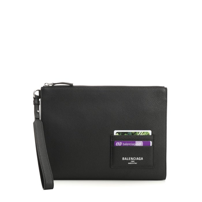 Balenciaga バレンシアガ メンズ クラッチバッグ・ポーチ 8468842ABVZ1000 Leather pouch Black onesize IT0 【送料無料・関税込】
