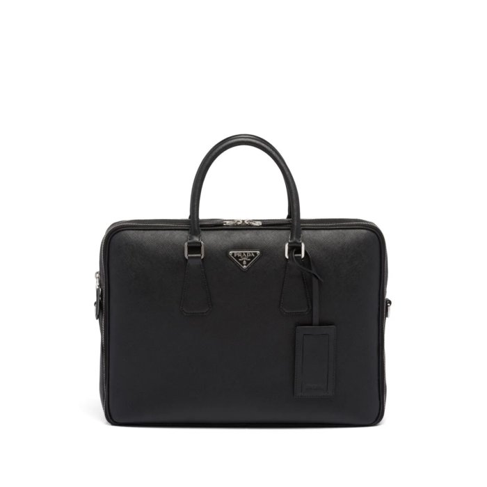 Prada プラダ メンズ ビジネス・トラベルバッグ 2VE022VOOO9Z2F0002 SAFFIANO LEATHER BRIEFCASE F0002 NERO onesize 【送料無料・関税込】