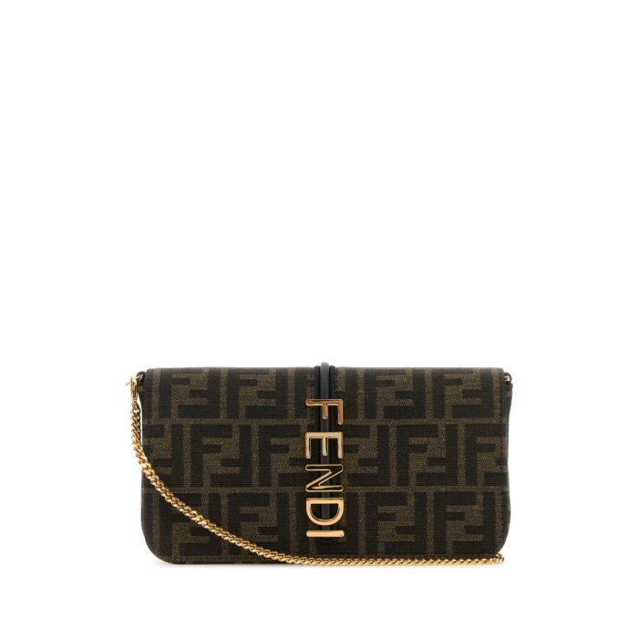 FENDI フェンディ レディース クラッチバッグ・ポーチ 8BS076AD23F1BA1 Embroidered fabric Fendigraphy wallet Printed onesize 【送料無料・関税込】