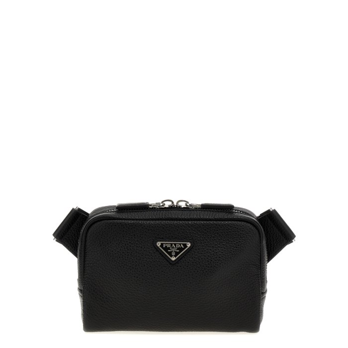 【楽天スーパーセール 最大80%OFF+P2倍~】Prada プラダ メンズ ハンドバッグ・ショルダーバッグ 2VH184VOOO2BBEF0002 Leather shoulder strap Black onesize 【送料無料・関税込】