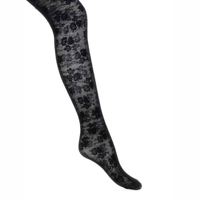 Valentino Garavani ヴァレンティノ レディース アンダーウェア B0KI05W9S50NO Valentino Garavani 'Chez Valentino' lace tights Black M S 【送料無料・関税込】