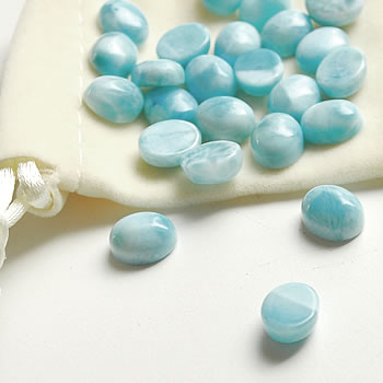 【厳選入荷】高品質ラリマーAAA 可愛いルース（オーバル型10mm×8mm）1個 インテリ…...:stone-larimar:10006304