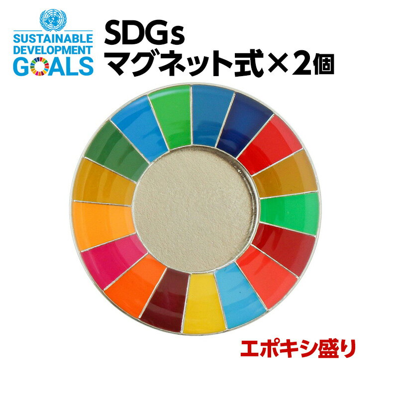 #004 SDGS ピン<strong>バッジ</strong> 2個入り(25mmサイズ・マグネットタイプ)(エポ盛)【追跡可能メール便・送料無料】【宅配便ご指定の場合は差額420円加算します】