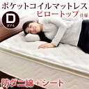 【送料無料/在庫有】 ダニから守る 防ダニ ピロートップ ポケットコイル マットレス ダブル 3ゾーン 極厚 26cm 3D メッシュ 硬め ふんわり ジャンプキルト デュポン Tyvek ポケットコイルマットレス ベットマット ベッド コイルマットレス ベッドマットレス