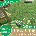 【送料無料】 人工芝 セット ロールタイプ U字固
