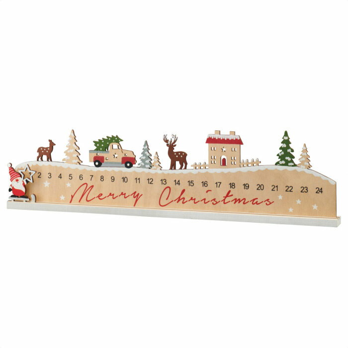ウッド<strong>アドベントカレンダー</strong>スタンド 1個サンタのモチーフを1日ずつ動かして、クリスマスイブまでのワクワク感を楽しめます。送料無料 アドベント カレンダー クリスマス 飾り 装飾 木製 <strong>お菓子</strong>