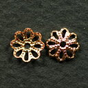 座金・花座パーツ ビーズキャップ金具 ピンクゴールド 6mm 10コ入り (UZ40-1-PG)