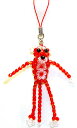 ビーズキャラクター完成品 ビーズパンサー・ストラップ 大 (チェコビーズ・ファイヤーオパール)