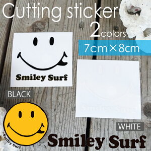 【送料100円可能】Smiley Surf(スマイリーサーフ) 品番SS-038 Simple Surf Face シンプルサーフフェイス ステッカー ミディアム カッティングステッカー サーフィン シール