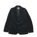 THEDUFFER"OF ST. GEORGE ザダファーオブセントジョージ" ベロア テーラードジャケット ペイズリー ネイビー系 XL 【中古】メンズ
