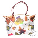 ROBERTA PIERI ロベルタピエリ ROBERTINA FLOWER TOTE ナイロン×レザー 花柄 トートバッグ LARGE ホワイト レディース 【中古】