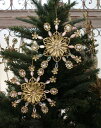 (SALE・40)クリスマスオーナメント (ジュエリースノー・ゴールド系)アンティーク