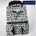 1612 送料無料 国産長袖綿100ドレスシャツ カッタウェイワイドカラー 白黒モノトーン ゼブラ・フリーハンド・うろこ・波柄メンズ fs3gm 派手 個性的 オシャレ【楽天スーパーSALE20】