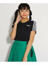 PINK-latte adidas3ラインTシャツ ピンク ラテ カットソー Tシャツ ブラック ピンク