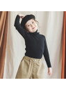 branshes タートルネックリブニット ブランシェス ニット 長袖ニット ブラック ホワイト レッド