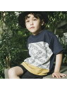 【SALE/63%OFF】branshes 【UVカット】切り替えロゴTシャツ ブランシェス カットソー Tシャツ ネイビー グレー【RBA_E】