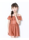 【SALE/10%OFF】devirock オフショルワンピース風水着デビロック 子供服 キッズ デビロック ファッショングッズ キッズ用品 オレンジ ブルー【RBA_E】
