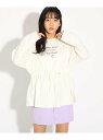 【SALE/60%OFF】PINK-latte ウエストシャーリングロゴトップス ピンク ラテ カットソー Tシャツ ホワイト グリーン ベージュ【RBA_E】