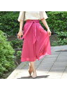 【SALE/20%OFF】Viaggio Blu サッシュベルト付きローンカラーマキシスカートVer.2 ビアッジョブルー スカート【RBA_S】【RBA_E】【送料無料】