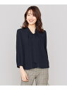 【SALE/50%OFF】組曲 【洗える】ソフトジョーゼットボウタイカットソー クミキョク カットソー Tシャツ ネイビー ホワイト【送料無料】