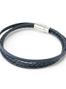 NICOLE CLUB FOR MEN レザー調編み込みブレ...