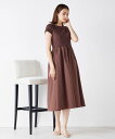 ketty リブコンビギャザーフレアワンピース ≪手洗い可能≫ ケティ ワンピース シャツワンピース ブラウン ブラック ブルー ホワイト【送料無料】