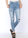 【SALE/29%OFF】rienda クラッシュリペアJ/W DENIMアンクルパギンス リエンダ パンツ/ジーンズ【RBA_S】【RBA_E】【送料無料】
