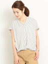 BEAUTY & YOUTH UNITED ARROWS BY ストライプシフォンフレンチスリーブブラウス ビューティ&ユース ユナイテッドアローズ【送料無料】