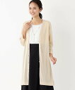 TO BE CHIC アセテートコットン ロングカーディガン トゥー ビー シック コート/ジャケット ブルゾン ベージュ ブラック【送料無料】