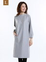 【SALE/24%OFF】TRANS WORK(大きいサイズ) 【L】【ウォッシャブル】クリーミーツイード2WAYワンピース サンヨー エルサイズ ワンピース シャツワンピース グレー ネイビー【送料無料】