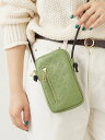 Daily russet 【10色展開】フェイクレザー エンボススマートフォンショルダーバッグ デイリーラシット ファッション雑貨 その他のファッション雑貨 ホワイト グレー イエロー ゴールド グリーン ブルー パープル ピンク レッド ブラウン シルバー ブラック【送料無料】