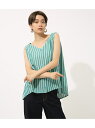 AZUL by moussy マルチストライプノースリーブブラウス アズールバイマウジー シャツ/ブラウス【送料無料】