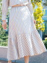 【SALE/49%OFF】EVEX by KRIZIA *eclat掲載*NALYAストライプスカート エヴェックス バイ クリツィア スカート ロングスカート ベージュ ブルー【送料無料】