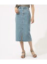 AZUL by moussy センタースリット ミディデニムスカート アズールバイマウジー スカート【送料無料】