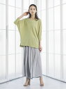 m.f.editorial バイアス切替 7分袖ドルマンプルオーバー タカキュー カットソー Tシャツ イエロー ベージュ ブルー