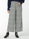 【SALE/10%OFF】m.f.editorial 微起毛 グレンチェック柄 ワイドパンツ タカキュー パンツ/ジーンズ ワイド/バギーパンツ グレー ベージュ【送料無料】