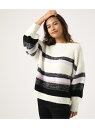 AZUL by moussy Mixyarnマルチボーダープルオーバー アズールバイマウジー ニット【送料無料】
