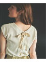 【SALE/50%OFF】Noela レースアップカットソー ノエラ カットソー ノースリーブカットソー ホワイト ピンク ブラウン ブルー