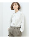 【SALE/14%OFF】ROPE' PICNIC ゴールドバー付きボウタイブラウス ロペピクニック シャツ/ブラウス シャツ/ブラウスその他 ホワイト