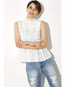 【SALE/50%OFF】AZUL by moussy レース切替ノースリブラウス アズールバイマウジー カットソー【RBA_S】【RBA_E】【送料無料】
