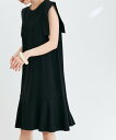 VIS 【WEB限定】異素材カットミニワンピース ビス ワンピース・ドレス その他のワンピース・ドレス ブラック ベージュ カーキ