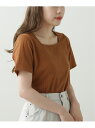 Ray Cassin スクエアネック半袖リブプルオーバー レイカズン カットソー Tシャツ ブラウン ブラック ホワイト