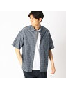 【SALE/70%OFF】COMME CA ISM アロハ柄 ジャガードシャツ コムサイズム シャツ/ブラウス シャツ/ブラウスその他 ネイビー ブラック