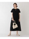 【SALE/40%OFF】AG by aquagirl コットンバイオ 異素材切替ジャージワンピース【WEB限定サイズ】 エージーバイ アクアガール ワンピース ロングワンピース/マキシワンピース ブラック ブラウン ブルー