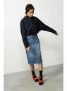 【SALE/60%OFF】AZUL by moussy ミディ丈フロントスリットデニムスカート アズールバイマウジー スカート【RBA_S】【RBA_E】